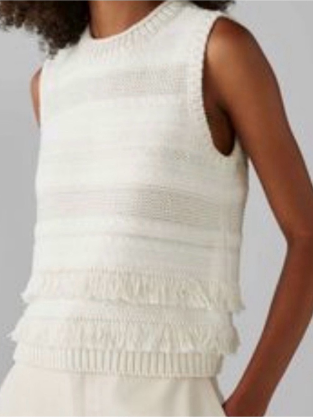 Club Monaco Chadials Fringe Sweater Tank XL